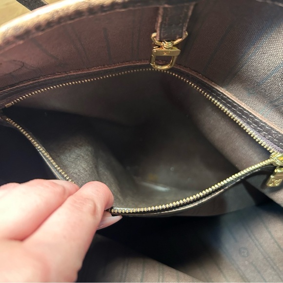 Authentic Louis Vuitton Monogram Mini Lin Neverfull Chocolate Brown Bag - Picture 13 of 17